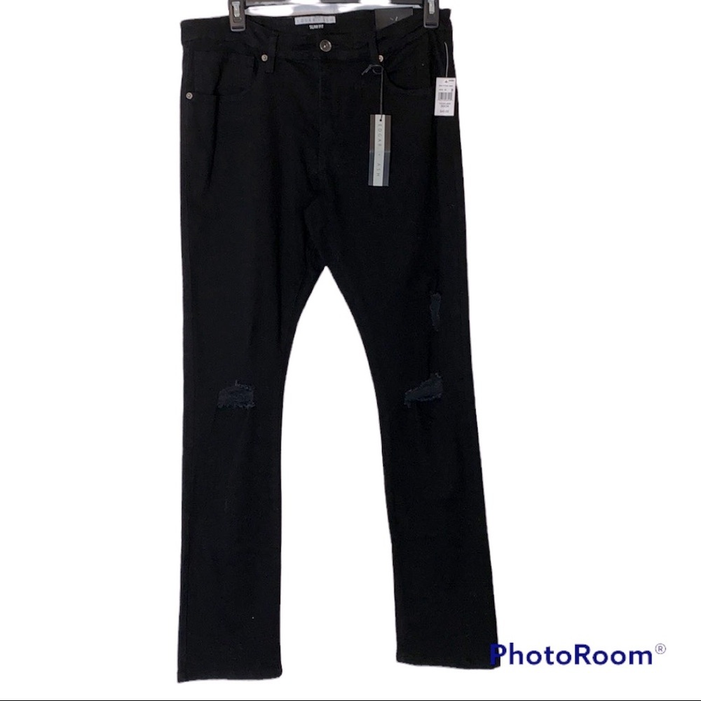 NWT Edgar + Ash Slim Fit Black Jeans